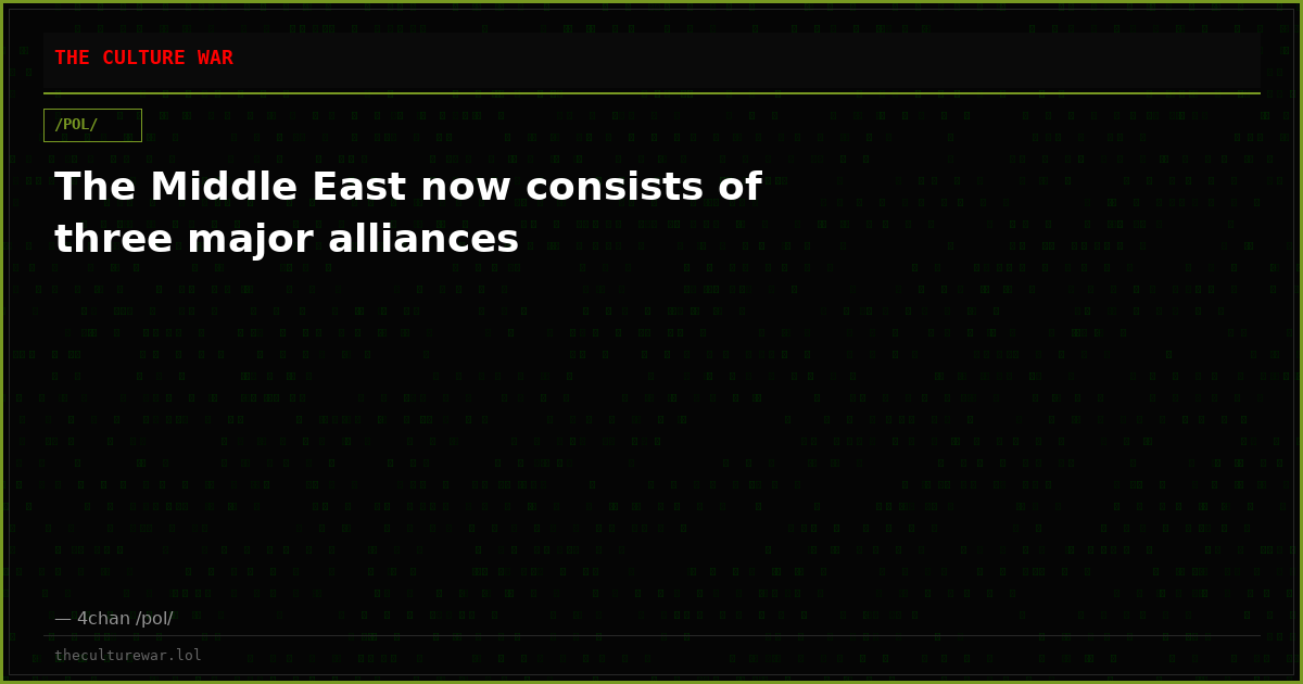 The Middle East now consists of three major alliances
