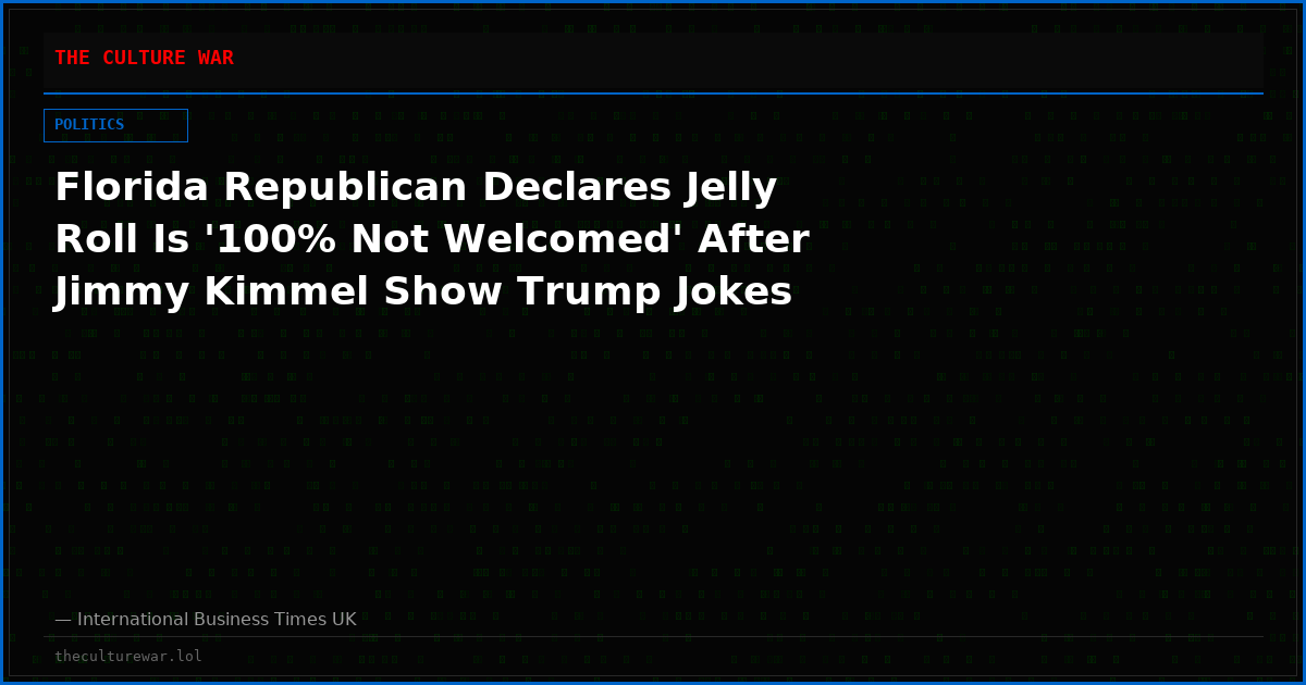Florida Republican Declares Jelly Roll Is '100% Not Welcomed' After Jimmy Kimmel Show Trump Jokes