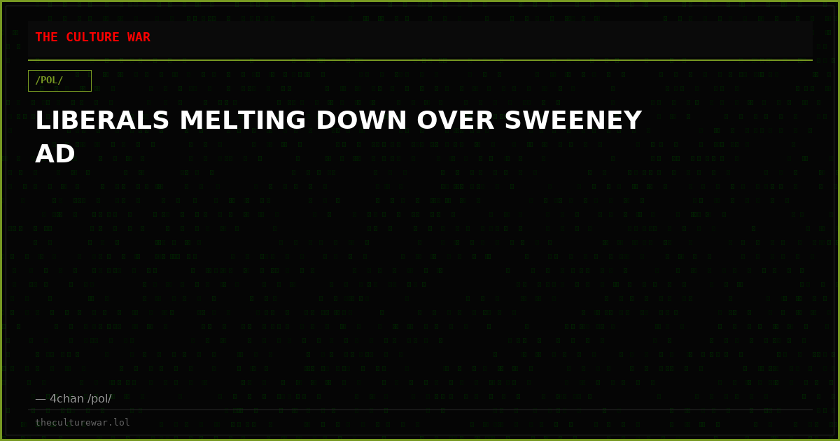 LIBERALS MELTING DOWN OVER SWEENEY AD