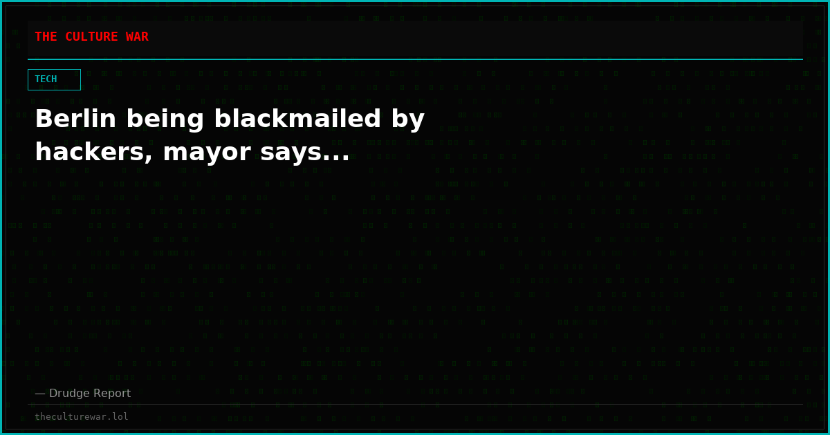 Berlin being blackmailed by hackers, mayor says...