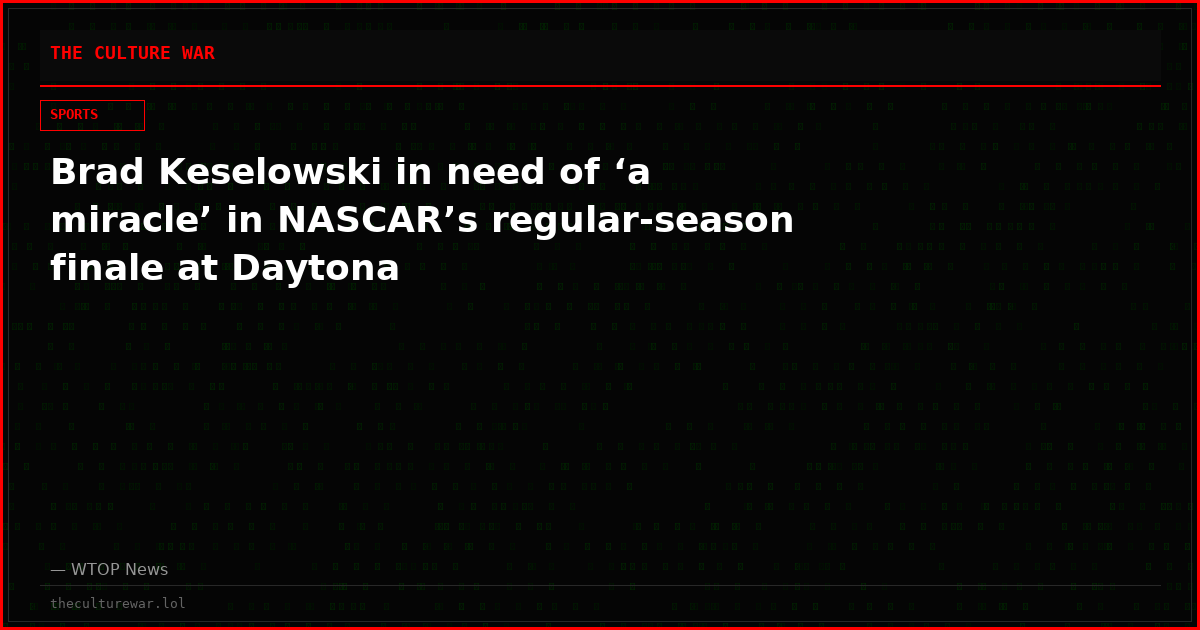Brad Keselowski in need of ‘a miracle’ in NASCAR’s regular-season finale at Daytona