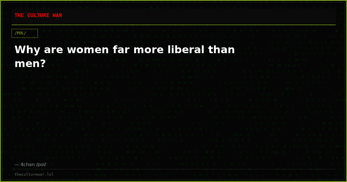 Why are women far more liberal than men?