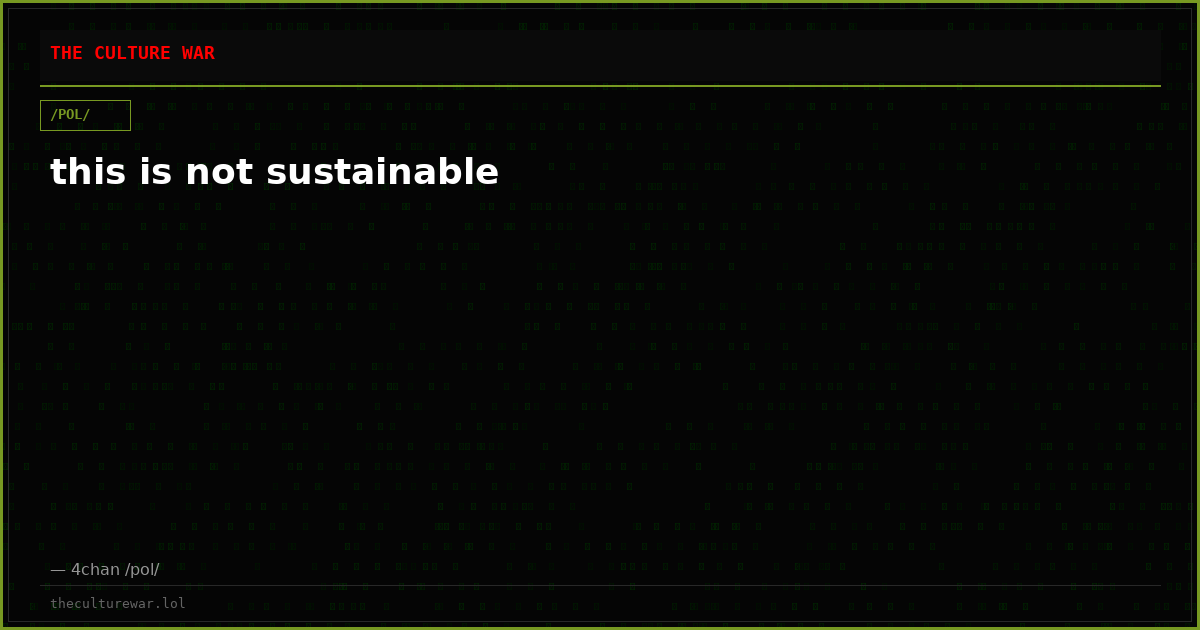 this is not sustainable