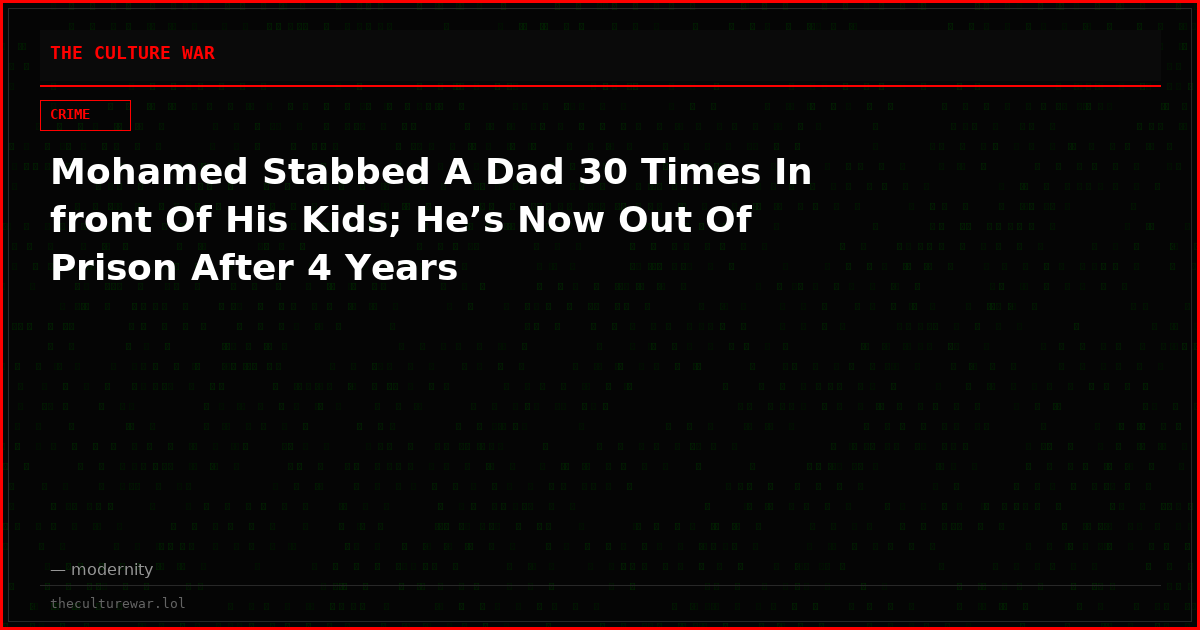 Mohamed Stabbed A Dad 30 Times In front Of His Kids; He’s Now Out Of Prison After 4 Years