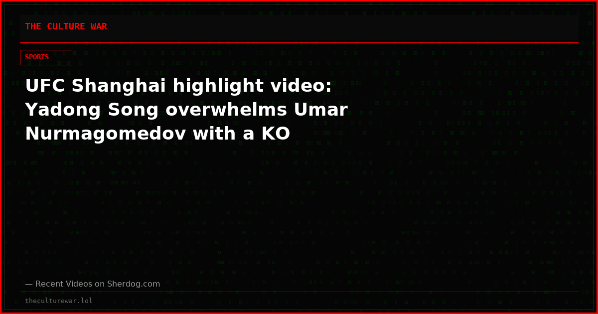 UFC Shanghai highlight video: Yadong Song overwhelms Umar Nurmagomedov with a KO