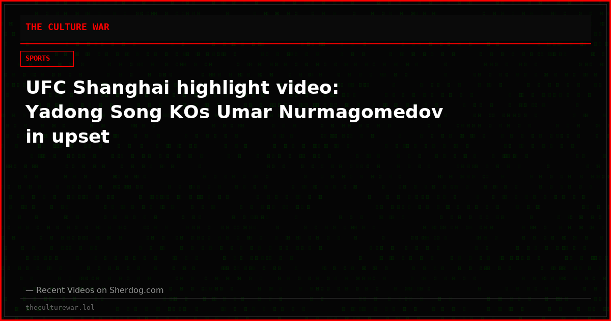 UFC Shanghai highlight video: Yadong Song KOs Umar Nurmagomedov in upset