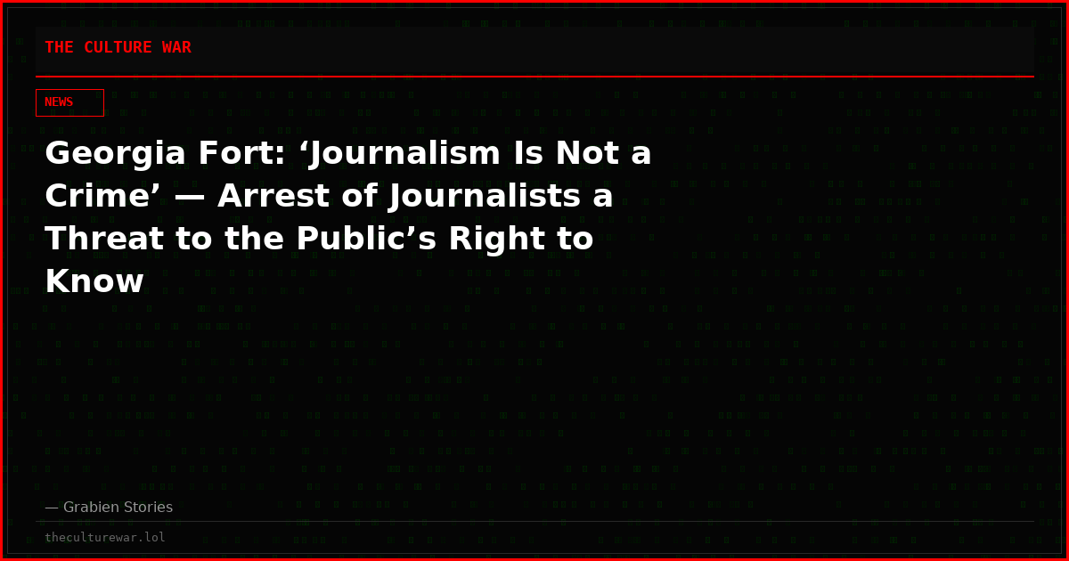 Georgia Fort: ‘Journalism Is Not a Crime’ — Arrest of Journalists a Threat to the Public’s Right to Know