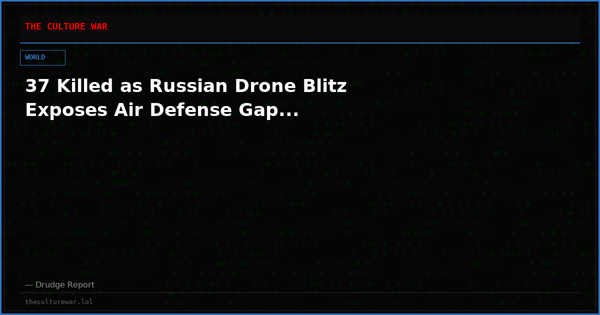 37 Killed as Russian Drone Blitz Exposes Air Defense Gap...