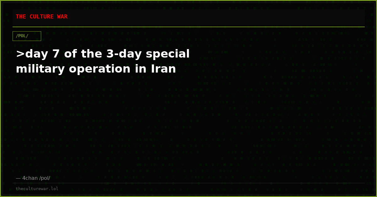 >day 7 of the 3-day special military operation in Iran