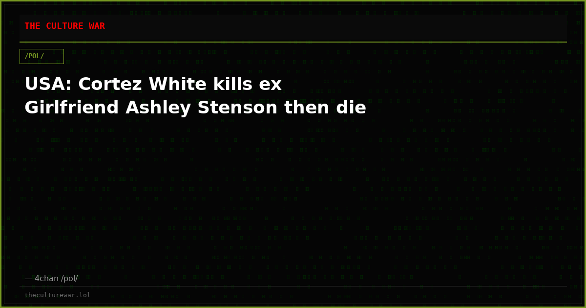 USA: Cortez White kills ex Girlfriend Ashley Stenson then die