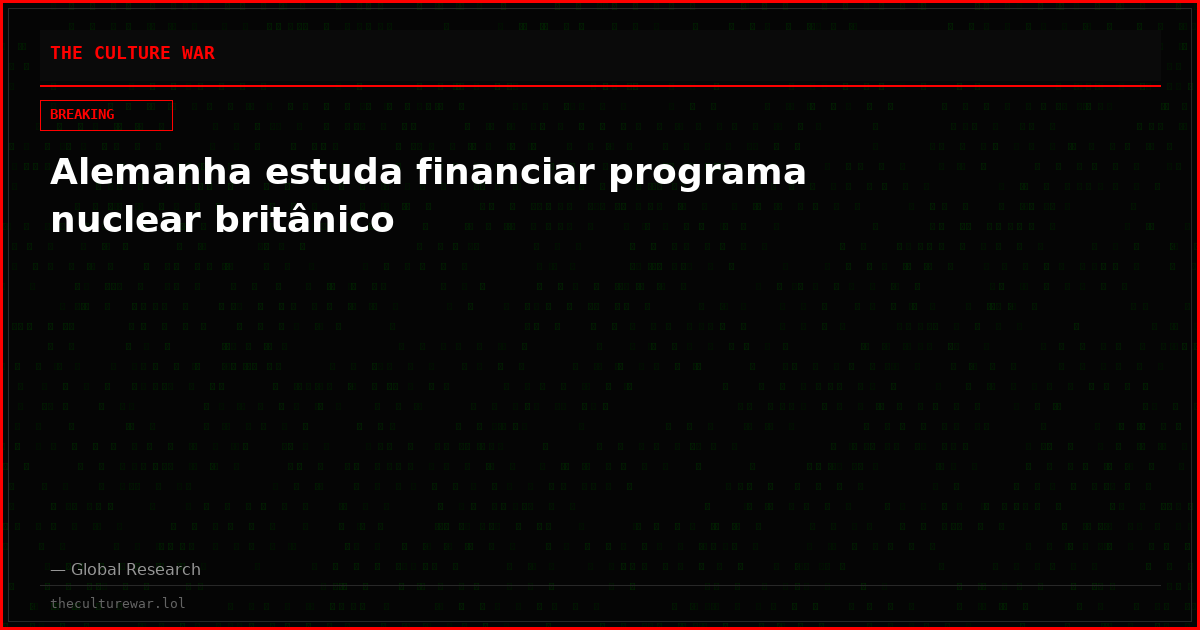 Alemanha estuda financiar programa nuclear britânico