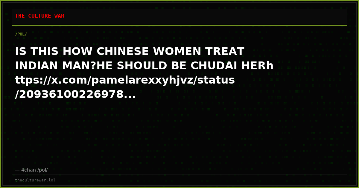 IS THIS HOW CHINESE WOMEN TREAT INDIAN MAN?HE SHOULD BE CHUDAI HERhttps://x.com/pamelarexxyhjvz/status/20936100226978...