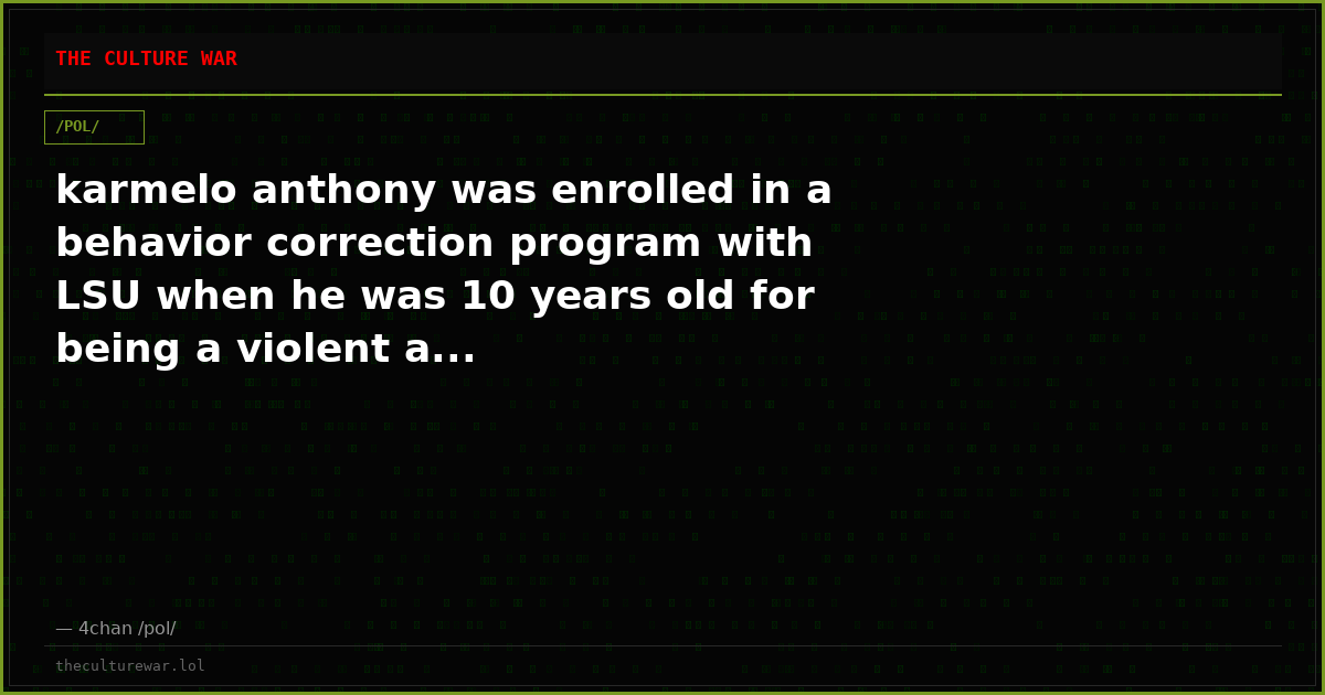 karmelo anthony was enrolled in a behavior correction program with LSU when he was 10 years old for being a violent a...
