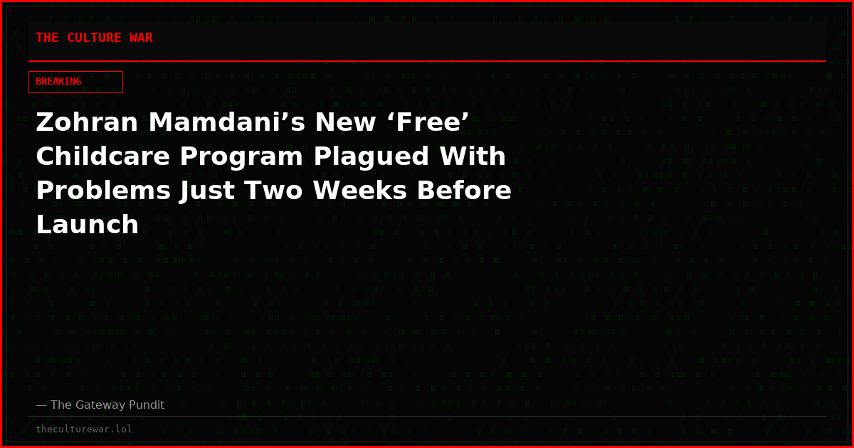 Zohran Mamdani’s New ‘Free’ Childcare Program Plagued With Problems Just Two Weeks Before Launch