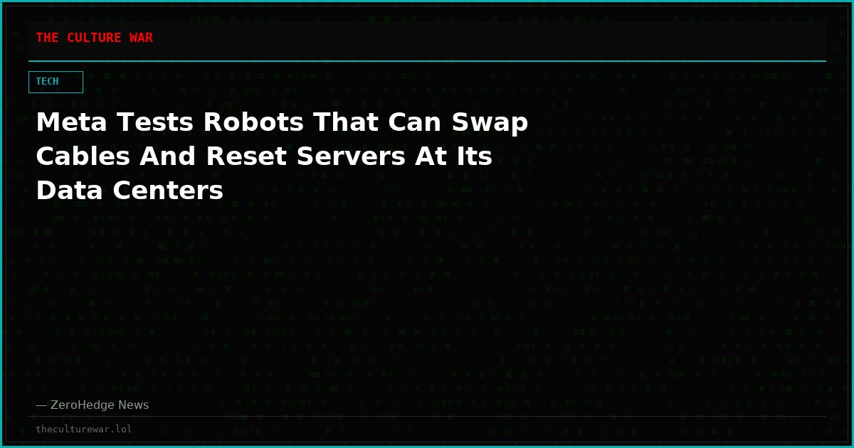 Meta Tests Robots That Can Swap Cables And Reset Servers At Its Data Centers