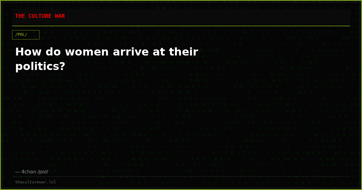 How do women arrive at their politics?