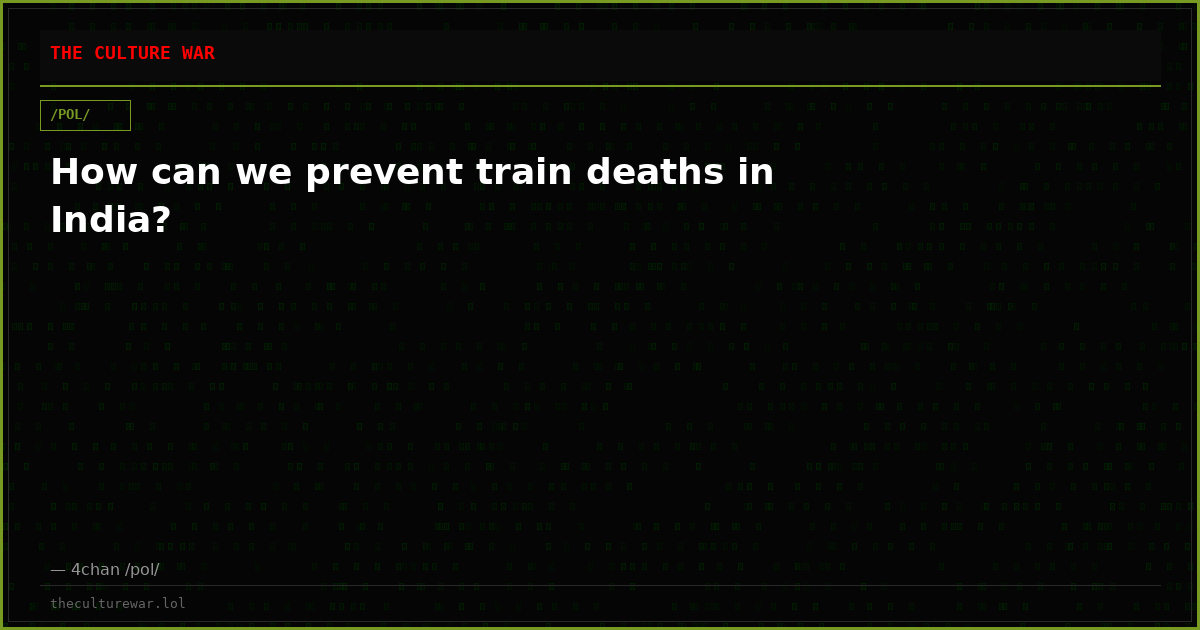 How can we prevent train deaths in India?