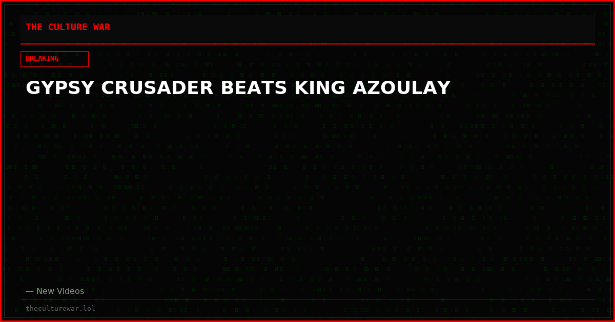 GYPSY CRUSADER BEATS KING AZOULAY