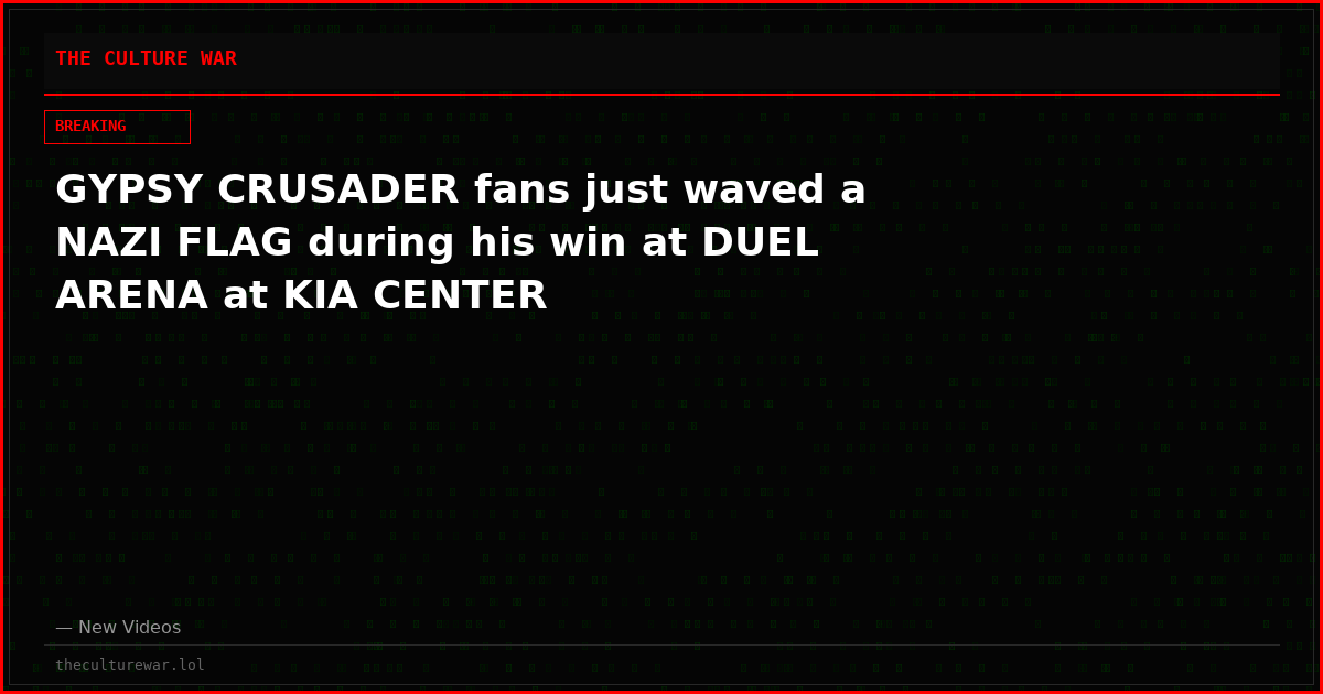 GYPSY CRUSADER fans just waved a NAZI FLAG during his win at DUEL ARENA at KIA CENTER
