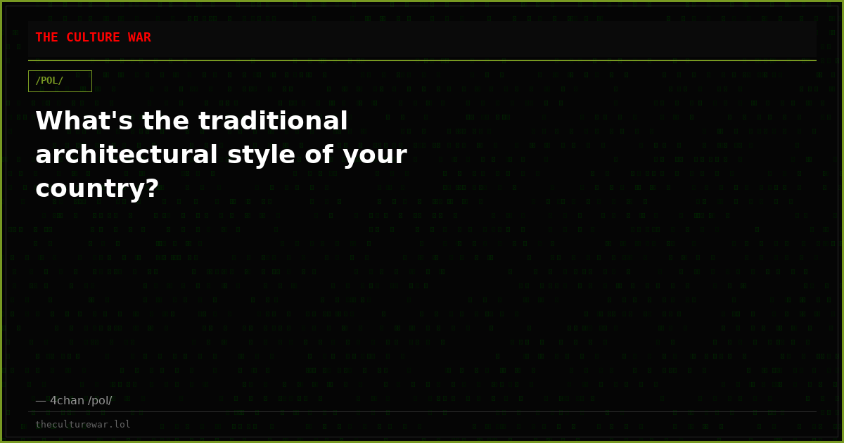What's the traditional architectural style of your country?
