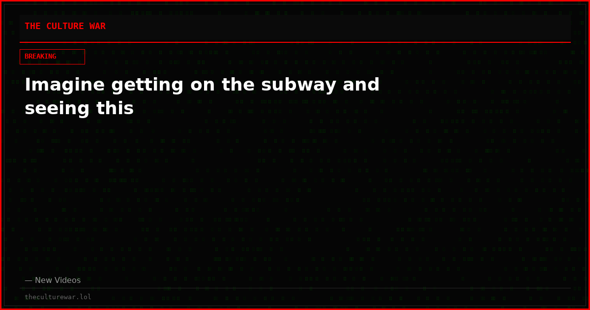 Imagine getting on the subway and seeing this
