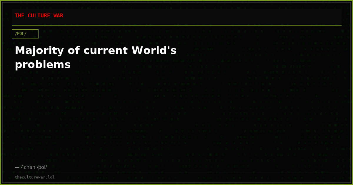 Majority of current World's problems