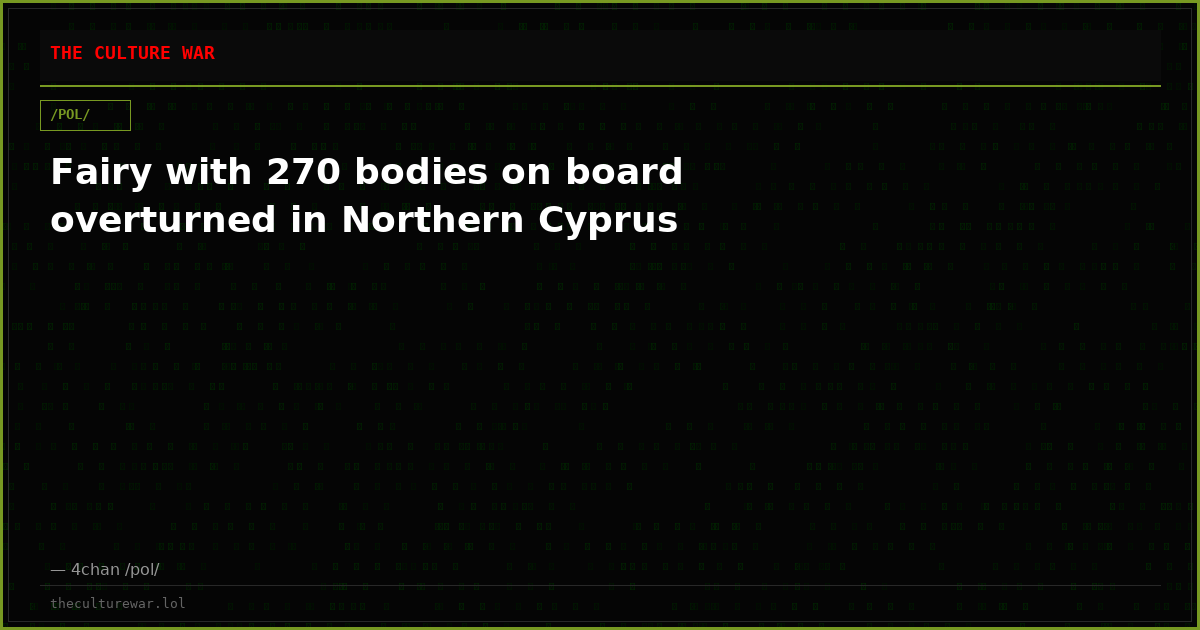 Fairy with 270 bodies on board overturned in Northern Cyprus