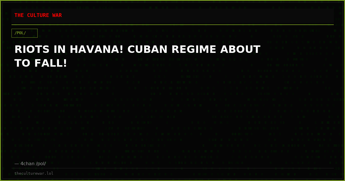 RIOTS IN HAVANA! CUBAN REGIME ABOUT TO FALL!