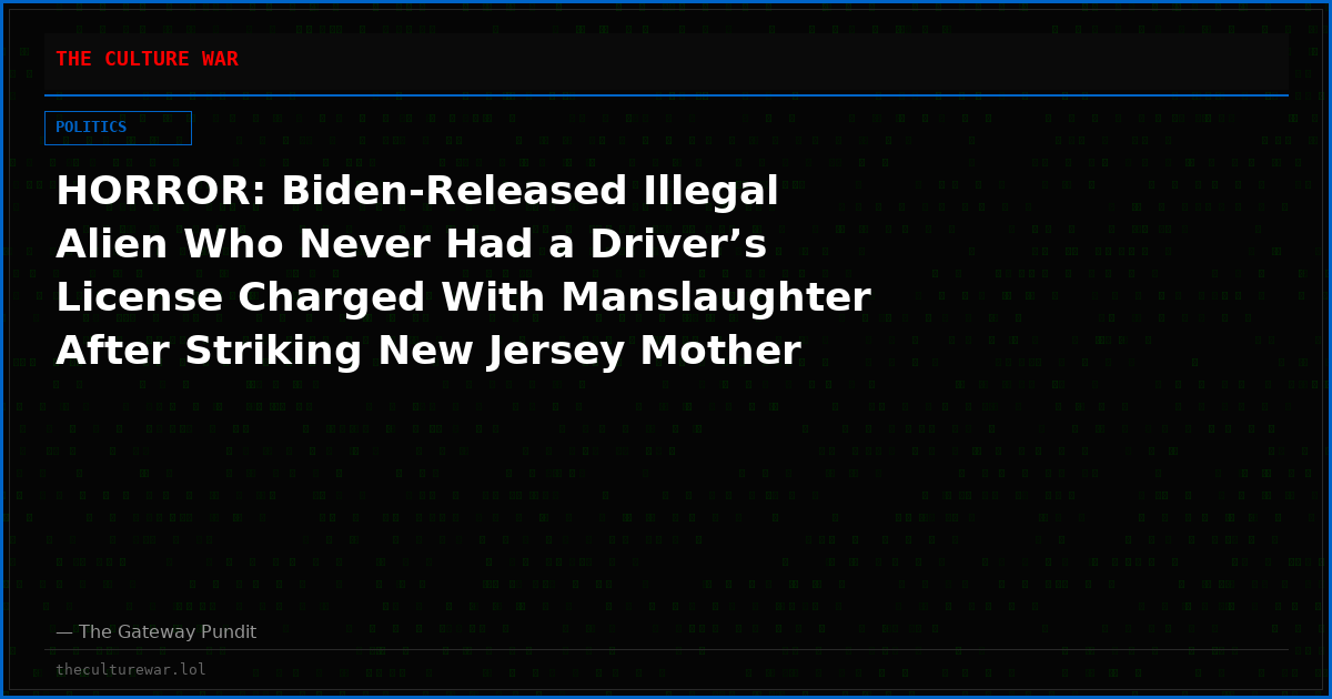 HORROR: Biden-Released Illegal Alien Who Never Had a Driver’s License Charged With Manslaughter After Striking New Jersey Mother and Children — Killing 9-Month-Old Baby