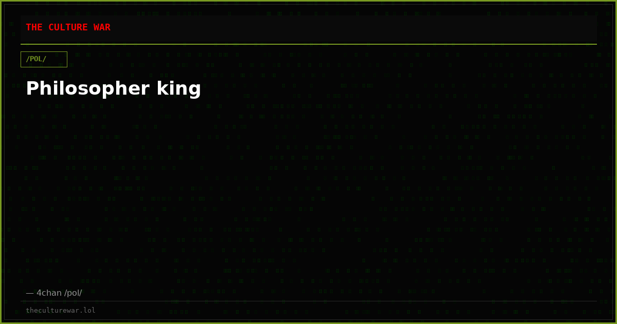 Philosopher king