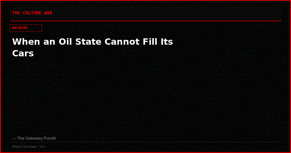 When an Oil State Cannot Fill Its Cars