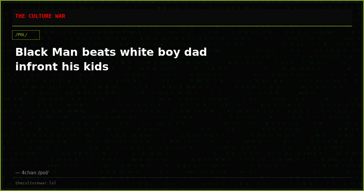 Black Man beats white boy dad infront his kids