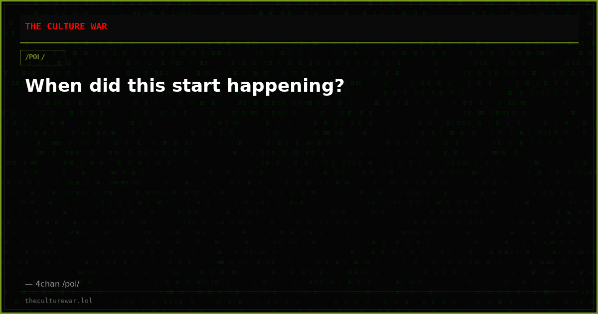 When did this start happening?