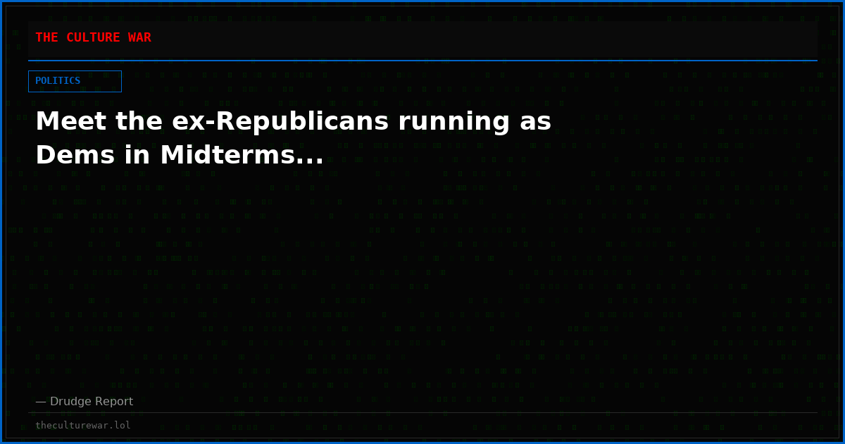Meet the ex-Republicans running as Dems in Midterms...