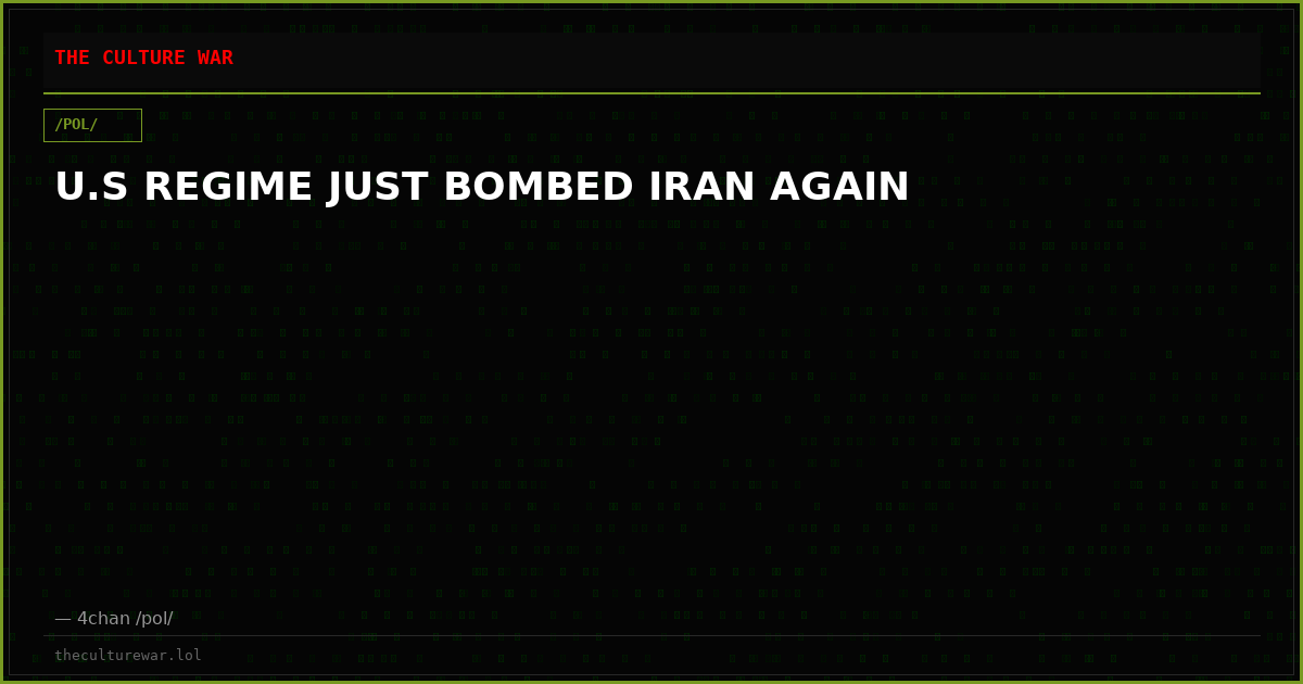 U.S REGIME JUST BOMBED IRAN AGAIN