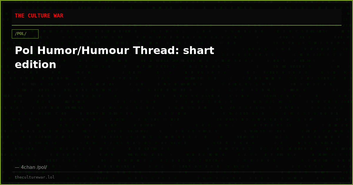 Pol Humor/Humour Thread: shart edition