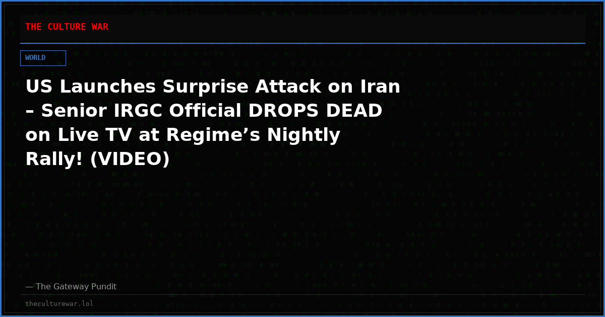US Launches Surprise Attack on Iran – Senior IRGC Official DROPS DEAD on Live TV at Regime’s Nightly Rally! (VIDEO)