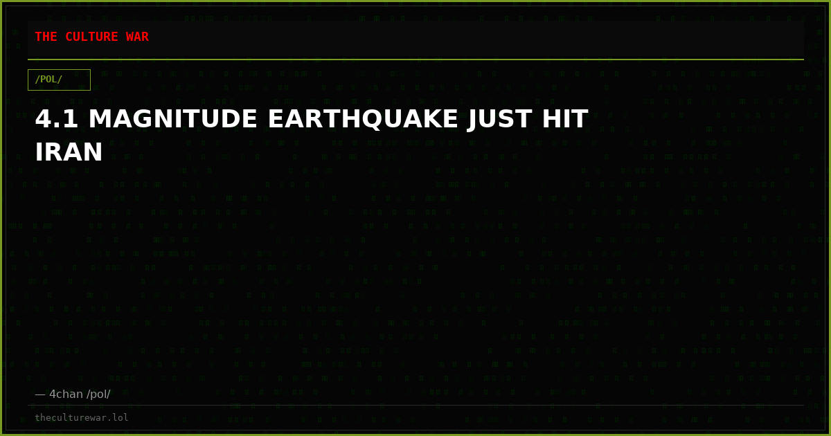 4.1 MAGNITUDE EARTHQUAKE JUST HIT IRAN