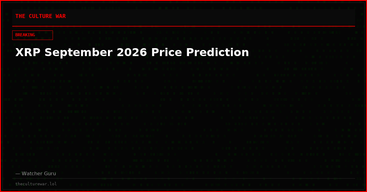 XRP September 2026 Price Prediction