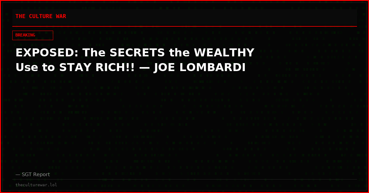 EXPOSED: The SECRETS the WEALTHY Use to STAY RICH!! — JOE LOMBARDI