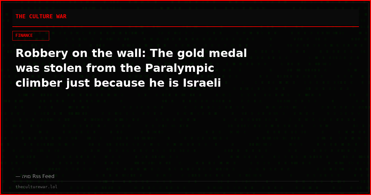 Robbery on the wall: The gold medal was stolen from the Paralympic climber just because he is Israeli