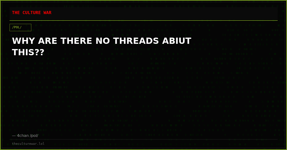 WHY ARE THERE NO THREADS ABIUT THIS??