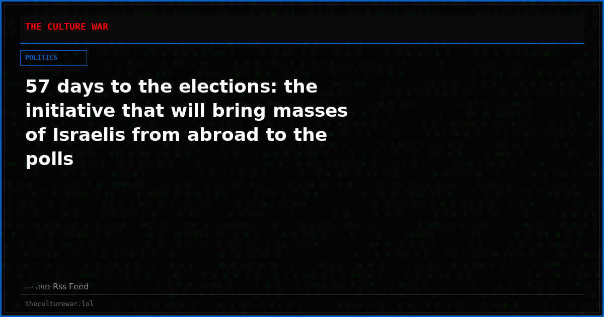 57 days to the elections: the initiative that will bring masses of Israelis from abroad to the polls