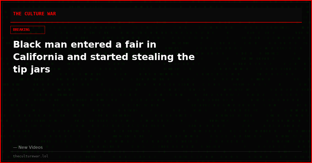 Black man entered a fair in California and started stealing the tip jars