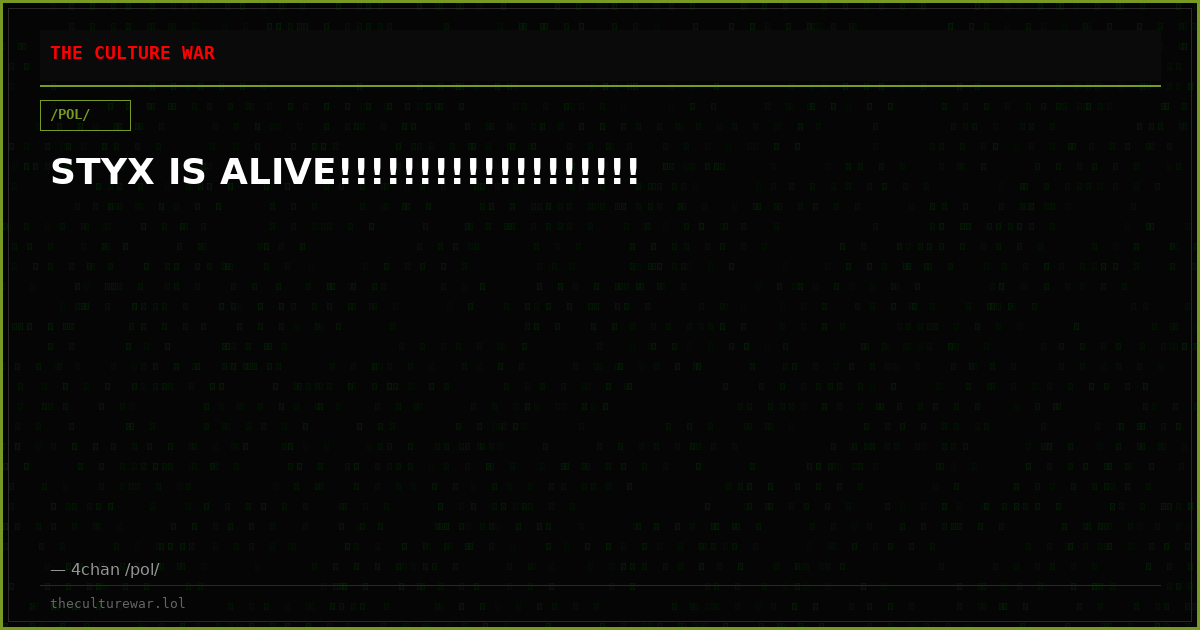 STYX IS ALIVE!!!!!!!!!!!!!!!!!!!