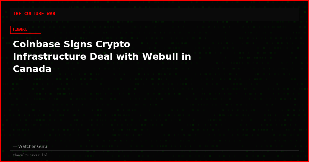 Coinbase Signs Crypto Infrastructure Deal with Webull in Canada