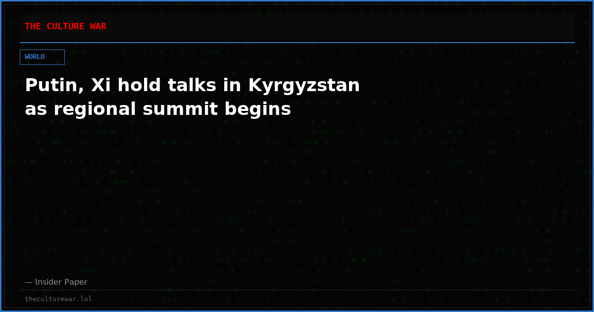 Putin, Xi hold talks in Kyrgyzstan as regional summit begins