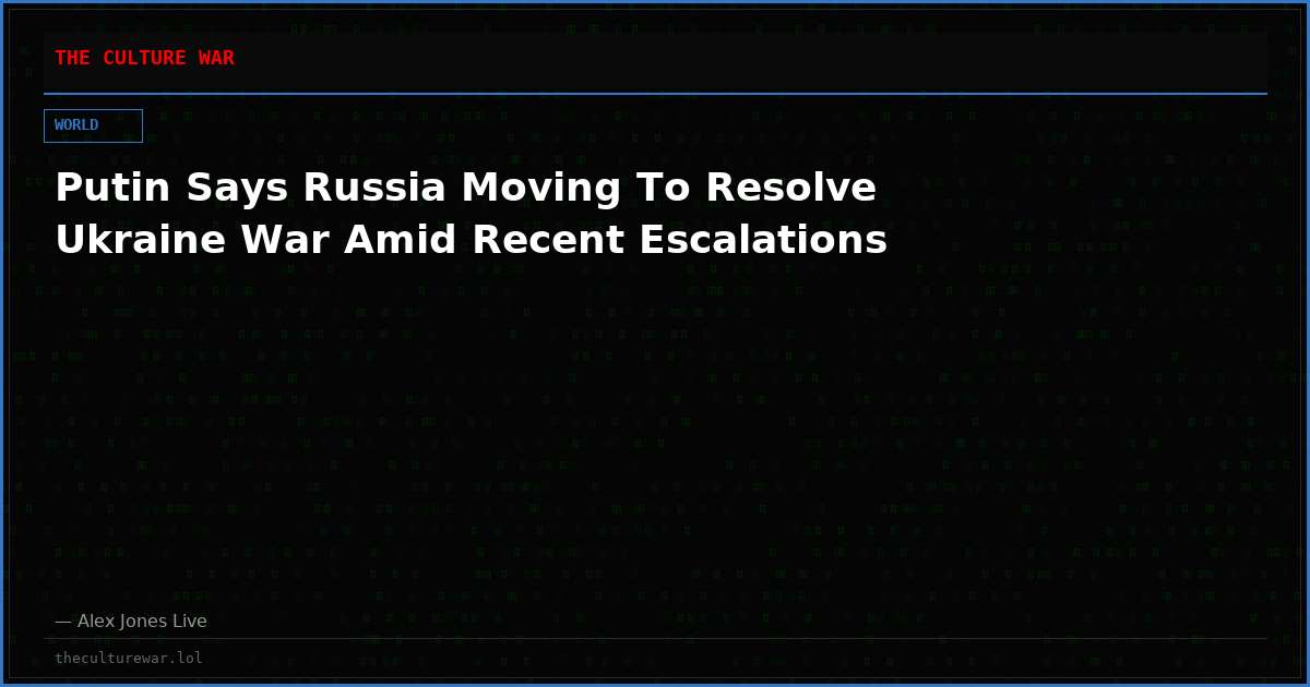Putin Says Russia Moving To Resolve Ukraine War Amid Recent Escalations