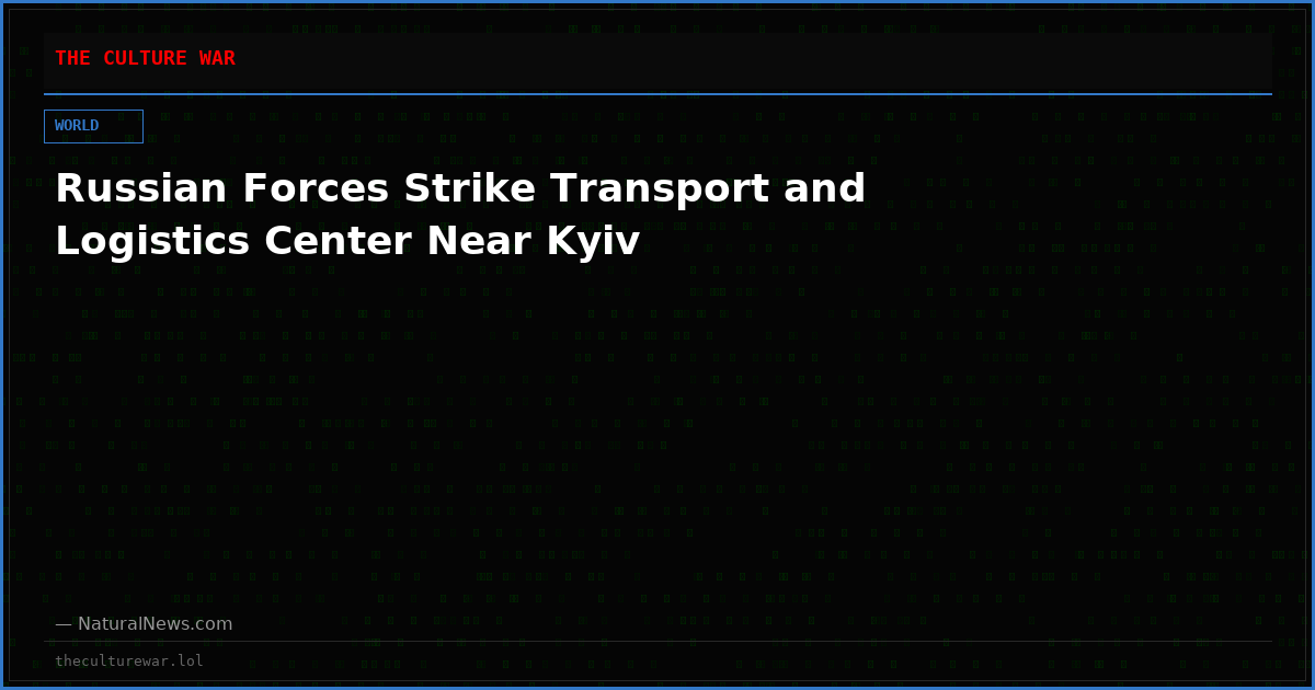 Russian Forces Strike Transport and Logistics Center Near Kyiv
