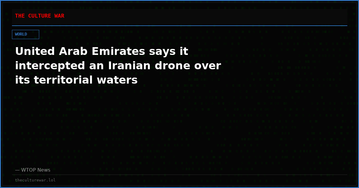 United Arab Emirates says it intercepted an Iranian drone over its territorial waters